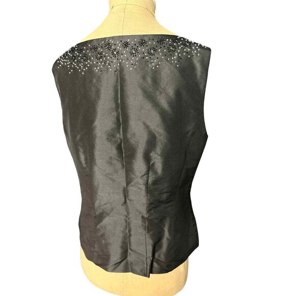 Kate Hill Petite Black Silk Beaded Embellished Shell Top NWT Size 8P - Picture 3 of 3